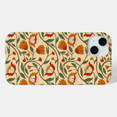 Naadloos bloempatroon op beige achtergrond Case-Mate iPhone case (Achterkant (horizontaal))