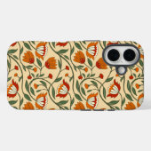 Naadloos bloempatroon op beige achtergrond Case-Mate iPhone case (Achterkant (horizontaal))