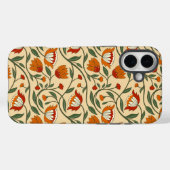 Naadloos bloempatroon op beige achtergrond Case-Mate iPhone case (Achterkant (horizontaal))