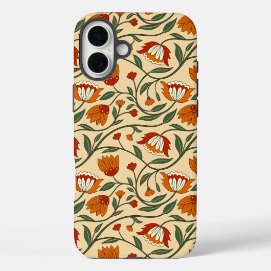 Naadloos bloempatroon op beige achtergrond Case-Mate iPhone case (Achterkant)