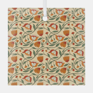 Naadloos bloempatroon op beige achtergrond glas ornament