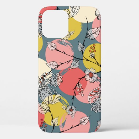 Naadloos bloempatroon op de achtergrond, vlak Case-Mate iPhone case (Achterkant)