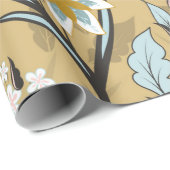  naadloos bloempatroon op een zwarte achtergrond cadeaupapier (Rol Hoek)