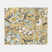  naadloos bloempatroon op een zwarte achtergrond fleece deken (Voorkant (Horizontaal))