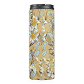  naadloos bloempatroon op een zwarte achtergrond thermosbeker (Achterkant)