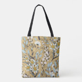  naadloos bloempatroon op een zwarte achtergrond tote bag (Achterkant)