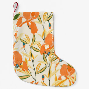 Naadloos bloempatroon. Oranje iris van de regeling Kleine Kerstsok