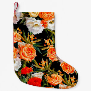 Naadloos bloempatroon. Rozen en lisianthus op Kleine Kerstsok