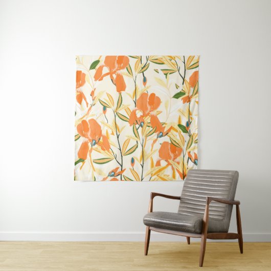 Naadloos  bloempatroon. Schema Wandkleed (In situ)