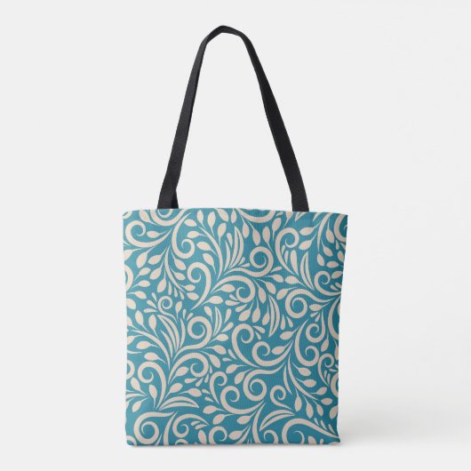 Naadloos bloempatroon tote bag (Achterkant)