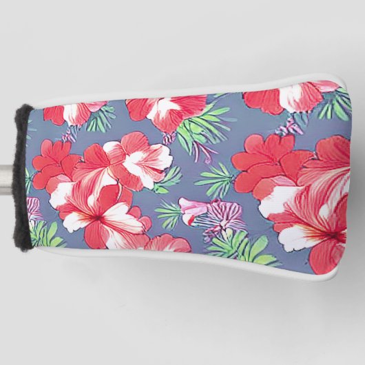 Naadloos bloempatroon van Hibiscus-bloemen Golfheadcover (Voorkant)