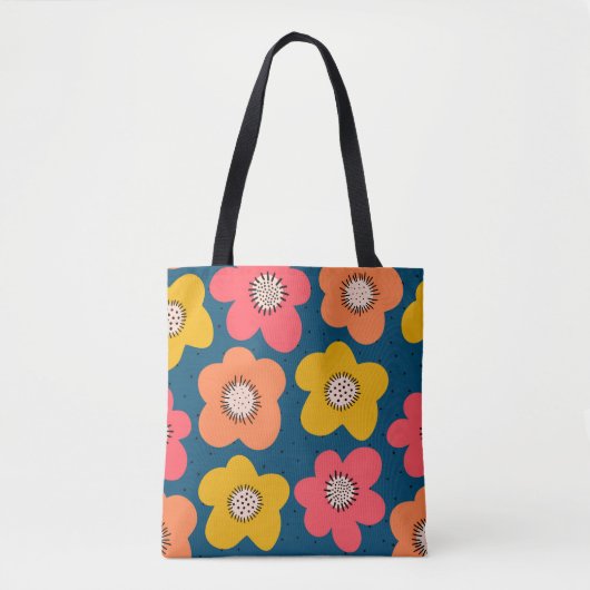 Naadloos bloempatroon. Vette floralen Scandinavian Tote Bag (Voorkant)