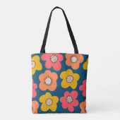Naadloos bloempatroon. Vette floralen Scandinavian Tote Bag (Achterkant)