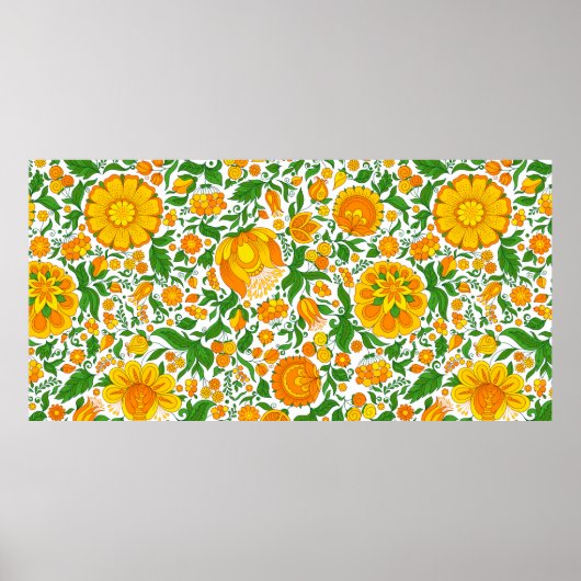 Naadloos bloempatroon, voorjaar-/zomerachtergrond. poster (Voorkant)