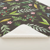 Naadloos bloempatroon. Waterverf hand getrokken Sherpa Deken (3/4)