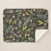 Naadloos bloempatroon. Waterverf hand getrokken Sherpa Deken (Voorkant (horizontaal))