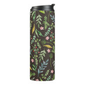 Naadloos bloempatroon. Waterverf hand getrokken Thermosbeker (Gedraaid links)