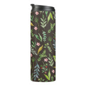Naadloos bloempatroon. Waterverf hand getrokken Thermosbeker (Geroteerd rechts)
