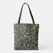 Naadloos bloempatroon. Waterverf hand getrokken Tote Bag (Achterkant)