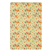 Naadloos Boerderij Kip en Bloemenpatroon Mini Klembord (Achterkant)