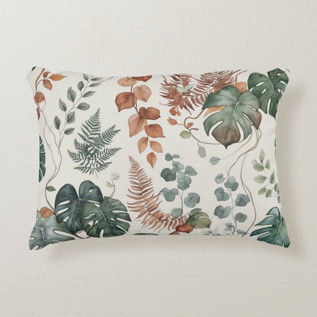 Naadloos boho botanisch patroon Bloemen  Accent Kussen (Voorkant)