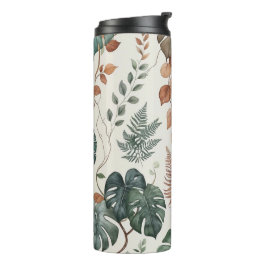 Naadloos boho botanisch patroon Bloemen Thermosbeker