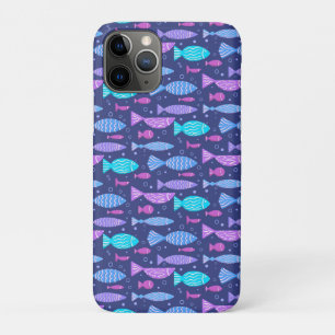 Naadloos boho-platte patroon met doodle vissen  Case-Mate iPhone case