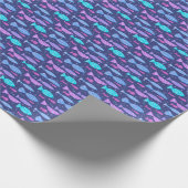 Naadloos boho-vlak patroon met doodle vissen cadeaupapier (Hoek)