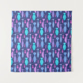 Naadloos boho-vlak patroon met doodle vissen wandkleed (Voorkant (horizontaal))