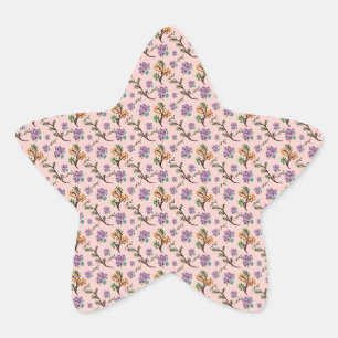 Naadloos Bosbladerenpatroon Donkere Botanische Ster Sticker