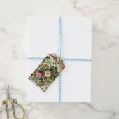 Naadloos botanisch bloemmotief cadeaulabel (Met Touw)