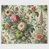 Naadloos botanisch bloemmotief cadeaupapier (Vlak)