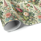 Naadloos botanisch bloemmotief cadeaupapier (Rol Hoek)