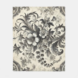 naadloos botanisch bloemmotief fleece deken