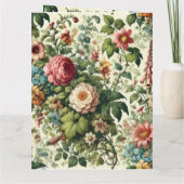 Naadloos botanisch bloemmotief kaart (Achterkant)