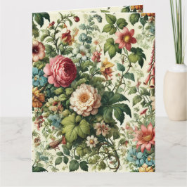 Naadloos botanisch bloemmotief kaart