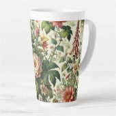 Naadloos botanisch bloemmotief latte mok (Rechterhoek)