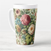 Naadloos botanisch bloemmotief latte mok (Linkerhoek)