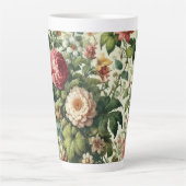 Naadloos botanisch bloemmotief latte mok (Voorkant)