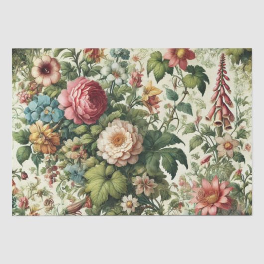 Naadloos botanisch bloemmotief tissuepapier (Voorkant)