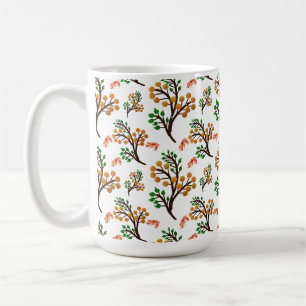 Naadloos botanisch patroon met bloemen   Schattig  Koffiemok