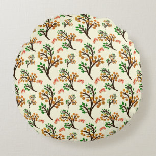 Naadloos botanisch patroon met een tak met fruit e rond kussen