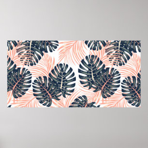 Naadloos botanisch tropisch patroon met helder pl poster