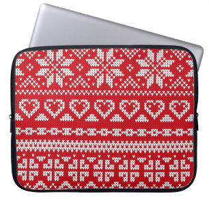Naadloos breipatroon Noorwegen feestartikel Laptop Sleeve