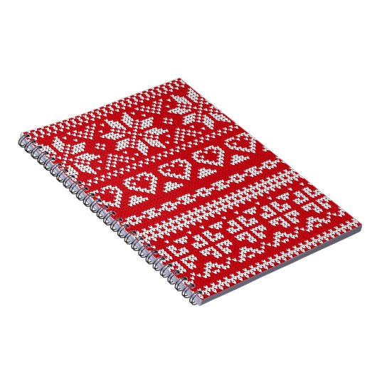Naadloos breipatroon Noorwegen feestartikel Notitieboek (Rechterzijde)