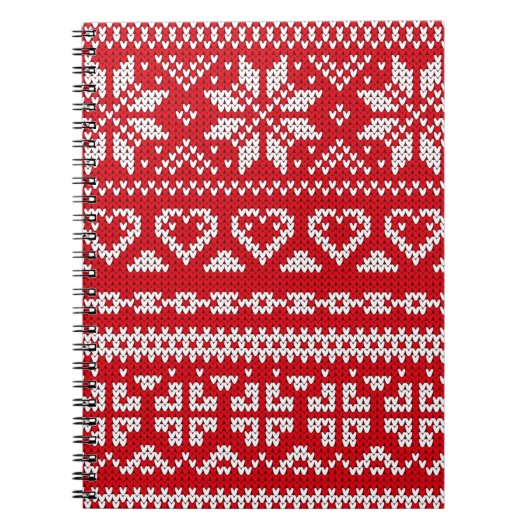 Naadloos breipatroon Noorwegen feestartikel Notitieboek (Voorkant)