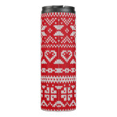 Naadloos breipatroon Noorwegen feestartikel Thermosbeker (Achterkant)