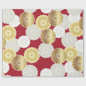 Naadloos chrysanthemumpatroon in de Japanse tra Cadeaupapier (Vlak)
