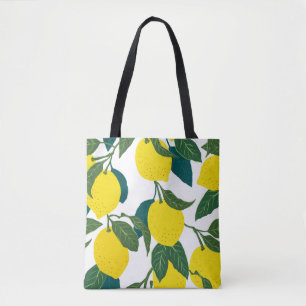 Naadloos citruspatroon. met de hand getrokken wal tote bag