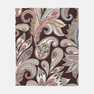 Naadloos continu helder patroon met paisley fleece deken